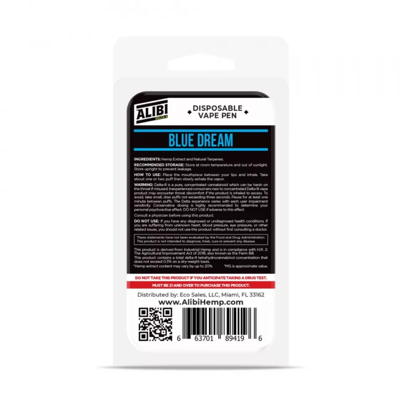 Blue Dream Vape - Delta 8 THC - Disposable - Alibi - 920mg - Image 3