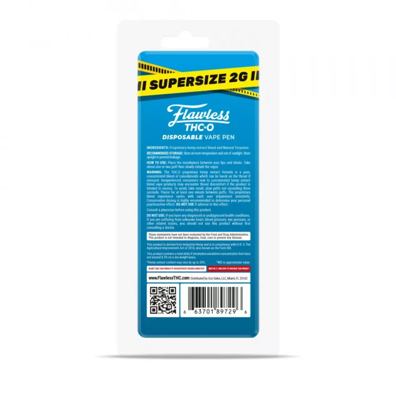 Blue Dream Vape - THC O - Disposable - Flawless- 1600mg - Image 3