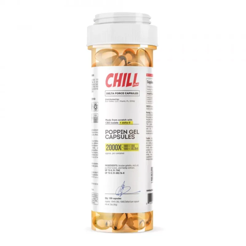 Chill Plus CBD Delta-8 THC Poppin Gel Capsules - 2000X - Image 2
