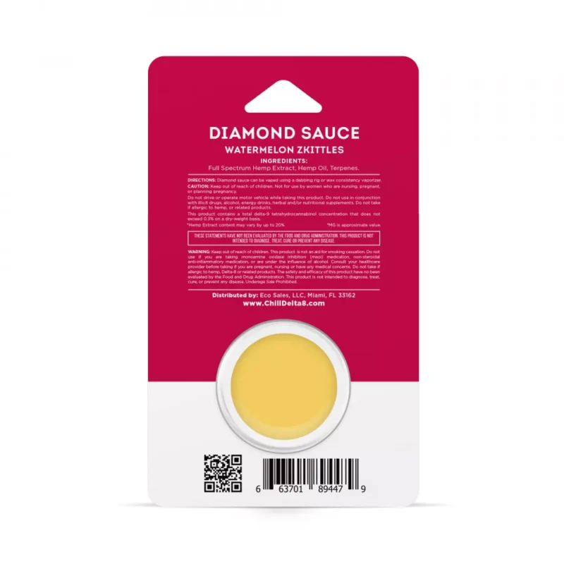 Chill Plus Delta-8 THC Live Resin Diamond Sauce - Watermelon Zkittles - 1800X - Image 3