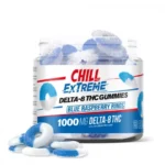 Chill Plus Extreme Delta-8 THC Gummies - Blue Raspberry Rings - 1000MG