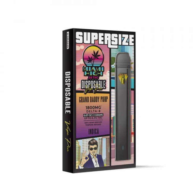 Grand Daddy Purp Delta 8 THC Vape Pen - Disposable - Miami High - 1800MG - Image 2