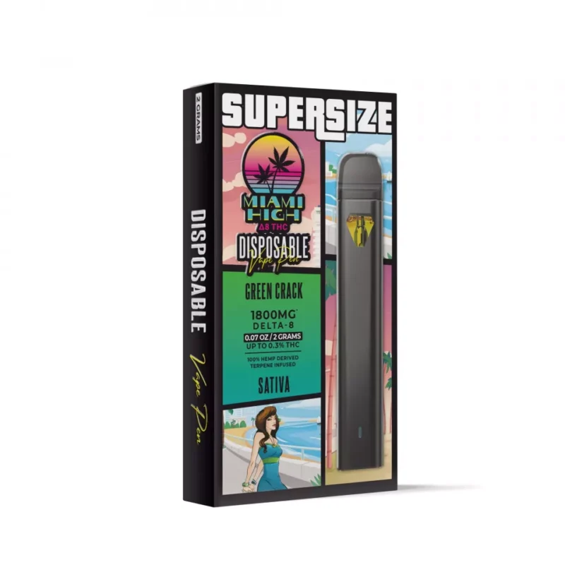 Green Crack Delta 8 THC Vape Pen - Disposable - Miami High - 1800MG - Image 2
