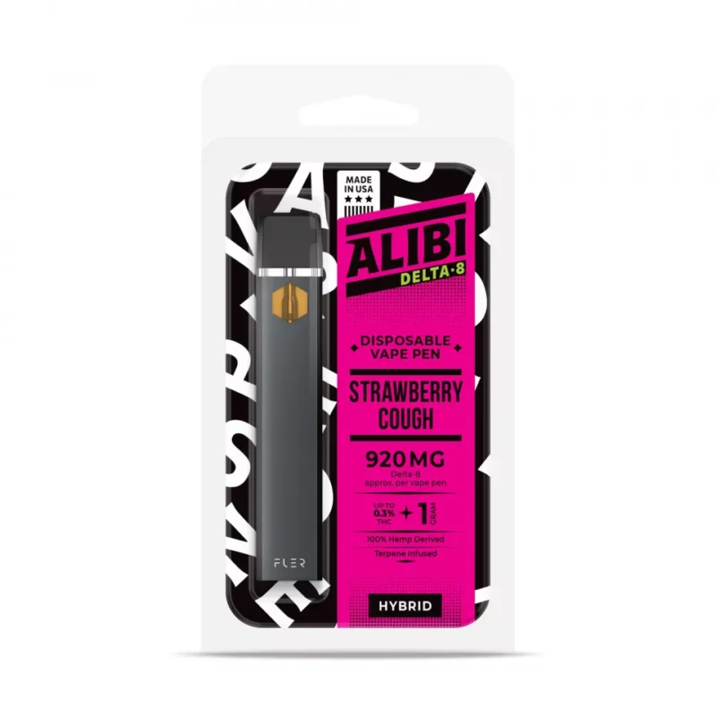 Strawberry Cough Vape Pen - Delta 8 THC - Disposable - Alibi - 920mg - Image 2